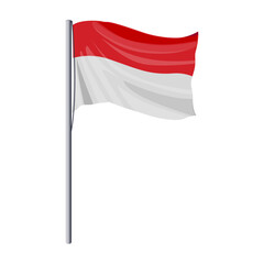 Red and white ribbon for Indonesian Independence Day celebration