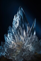 Macro shot of a crystalline ice