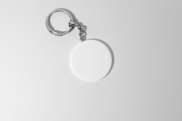 Round shape keychain mockup. 3D rendering