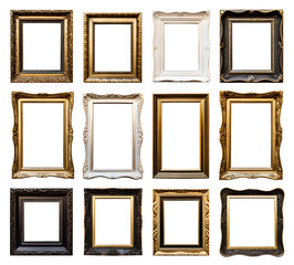 Set of frames isolated on white background AI GENERATIVE