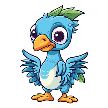 Cute Citipati Dinosaur 2d Illustration