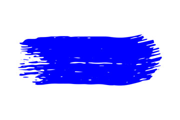 Blue Paint Brushstroke. Modern textured banner.  Brushes grunge paint stripe. Creative artistic design element. For logo banner icon Vector