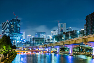 Obraz premium 大阪夜景【大阪北浜の夜景】