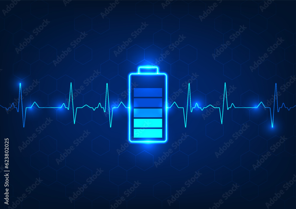 Aufkleber battery technology and waves that overlap each other gracefully in a geometric pattern background. r