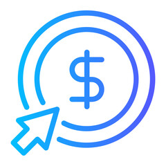 pay per click gradient icon