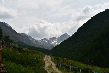 Sch&ouml;ne Landschaft mit Bergen im Pfossental in S&uuml;dtirol 