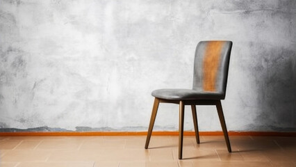 Minimalist Chic, Loft Style Chair Creates a Striking Presence Against a Blank Wall Background. Generative AI