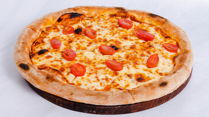 Sausages pizza isolated