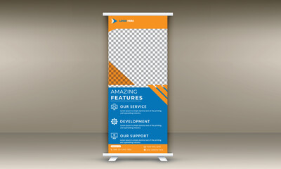 Business Marketing rollup banner design, corporate Business rollup banner Template Design. Digital Marketing Agency rollup banner design.