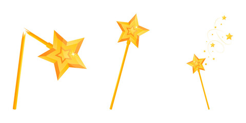 Golden magic wand, broken magic wand © Andy Illustrator