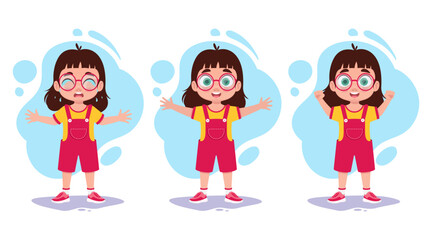 Baby emotions illustration set