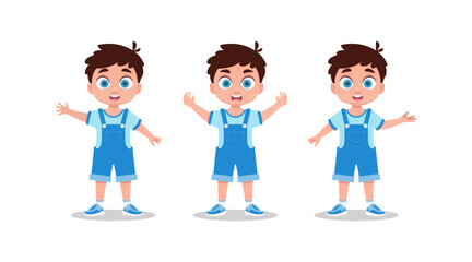 Set of cute boy emotions