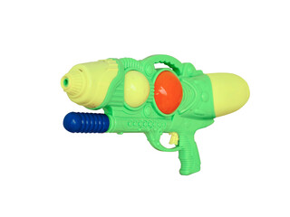 Plastic water gun isolated on transparent background