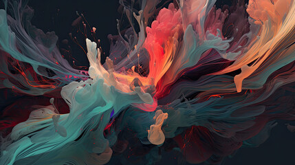 Dynamic Color Splashes: Abstract Fusion of Vibrant Hues