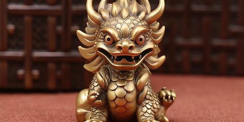 Fototapeta na wymiar AI Generated. AI Generative. Traditional classic chinese asian dragon copper symbol of power. Graphic Art