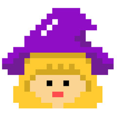 Fototapeta premium Halloween Witch pixel art