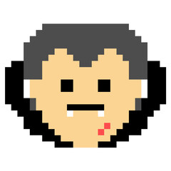 Fototapeta premium Halloween Ghost Dracula pixel icon