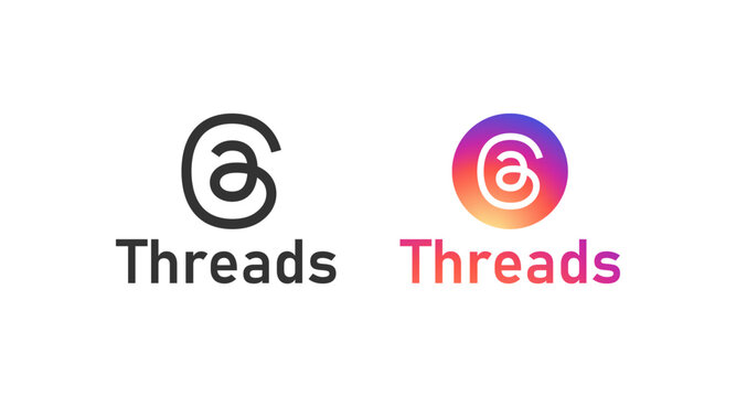 Logo of Threads Instagram. Social network symbol. New Instagram app, voice chatting, conversation, vector gradient logotype. Flat design. Vector illustration.