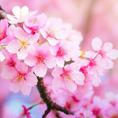 Beautiful Cherry blossom, pink sakura flower Generative AI 