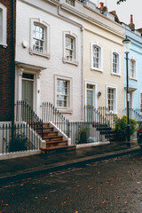 Pastel colored houses in London