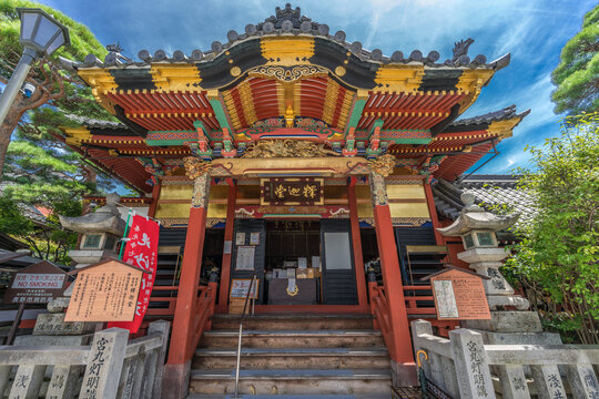 Nagano, Japan - August 04, 2017 : Seson-in Shakado Temple. Located next to Zenko-ji temple complex in Nagano City, Japan