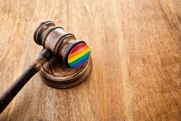 Lgbt laws litigation. Marriage laws and equality for LGBT concept. - obrazy, fototapety, plakaty