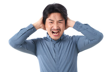 Emotionally broken business middle-aged man