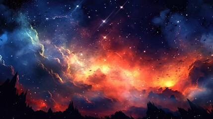A mesmerizing fantasy space background, transporting viewers into a realm of enchantment and imagination. AI generated