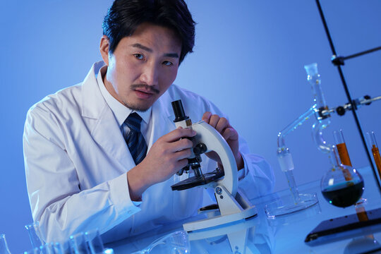 Scientists in the laboratory experiment