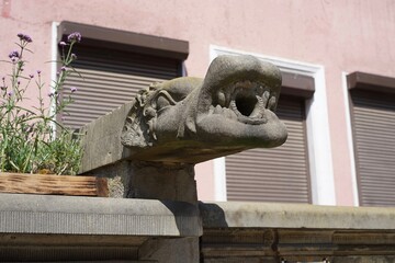 Wasserspeier in Form eines Drachen in Danzig