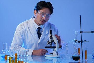 Scientists in the laboratory experiment