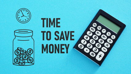 Time to save money is shown using the text and picture of the clock