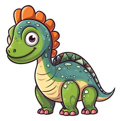 Naklejka premium Cute Edmontosaurus Dinosaur Illustration