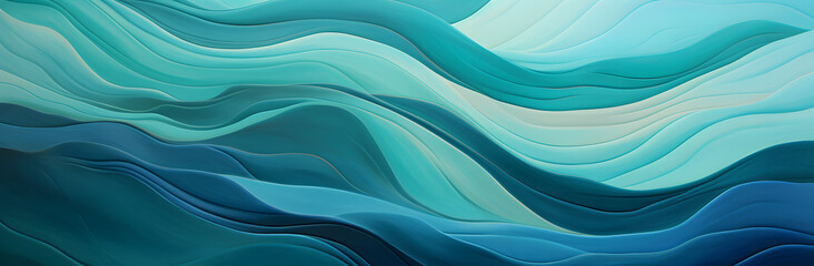 Blue abstract background, turquoise waves ripple with abstract patterns