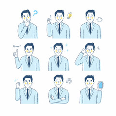 男性の表情　バリーエーションセット