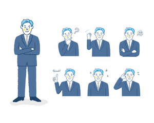男性の表情　バリーエーションセット