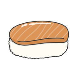 Japanese sushi salmon on top of rice