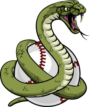 Snake Baseball Ball Animal Sports Team Mascot