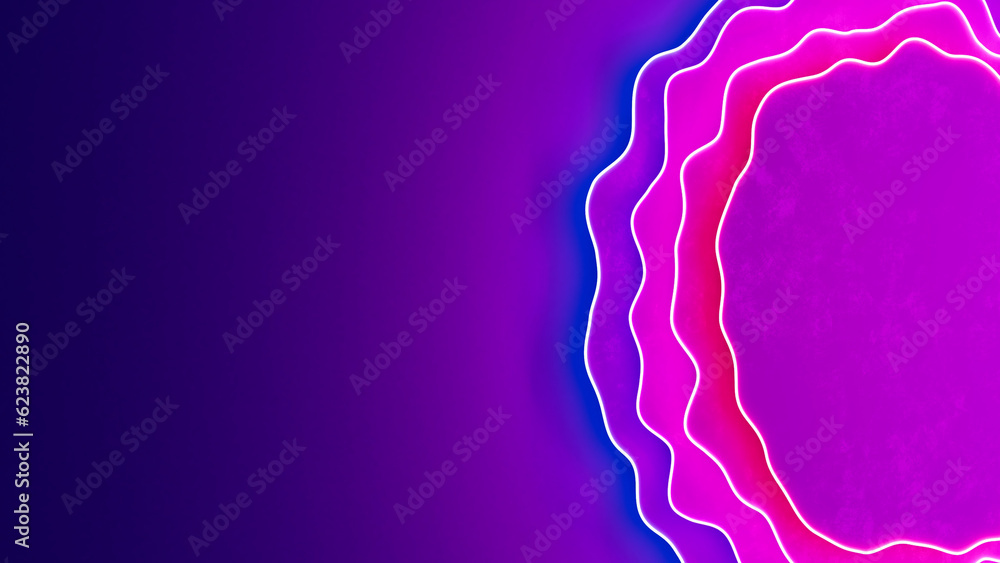 Poster violet purple red and blue shimmering curved objects colorful bg - abstract 3d rendering