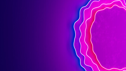 violet purple red and blue shimmering curved objects colorful bg - abstract 3D rendering