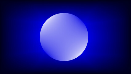 Glowing silver orb like a moon over glowing dark blue gradient background
