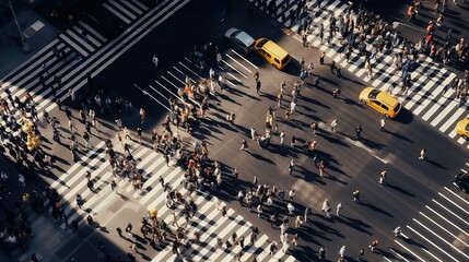crowd of people viewed from above, with generative ai
