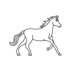 Icon linear horse stand on white background. Vector illustration EPS 10. Editable stroke.