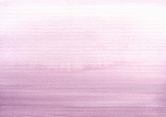 Watercolor abstract background with a gradient in lilac shades. Drawn by hand. Texture of watercolor on paper. Template for design and decoration with place for text.