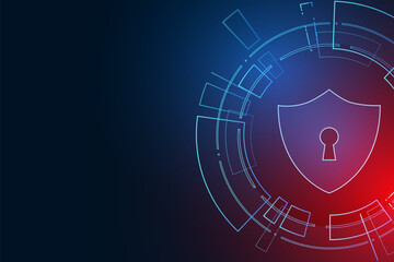 Cyber security technology concept , Shield With Keyhole icon with world map background , personal data , vector illustration.	
