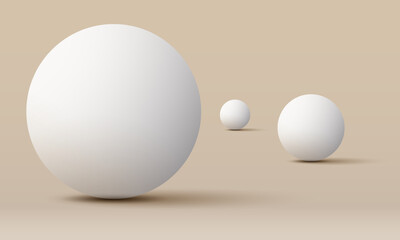 Vector 3d spheres. Vector illustration. Vector illustration of 3d colored spheres, Flying spheres, abstraction from three-dimensional figures, space with spheres, 3d objects