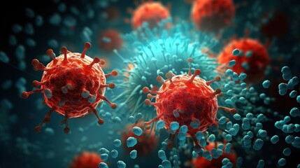 Virus that is microscopic. Bacterial viruses. Virus throughout the human body, with generative ai