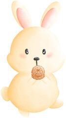 Rabbit eating moon cake