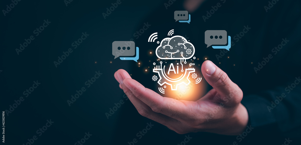 Poster ai, artificial intelligence, technology smart robot ai, artificial intelligence by enter command pro