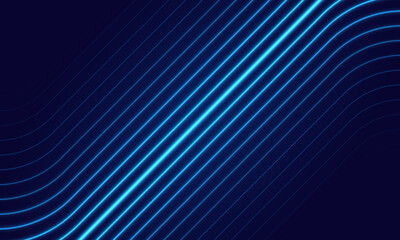 Digital geometric elements abstract vector background. Dark blue background. Modern line stripes curve abstract Luxury presentation background. Glowing neon lighting cosmic vibrant blue color tunnel